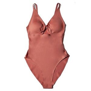 Knix peekaboo keyhole rust bodysuit swimsuit S+